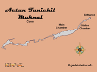 GtB Karte der Maya Belize Höhle Actun Tunichil Muknal, auch Stone Selpuchre genannt