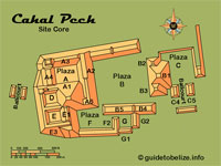 GtB Karte der Maya Belize Site Cahal Pech, auch Place of Ticks genannt