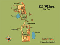 GtB
                                Map of Belize Maya Site El Pilar, also
                                called Watering Basin