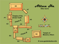 GtB Map of Belize Maya Site Altun
                                Ha, also called Water of the Rock