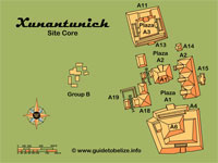 GtB Map of the Mayan Xunantunich. Click to Enlarge