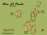 GtB Karte der  Belize Maya Site Nim Li Punit, auch  Big Hat genannt