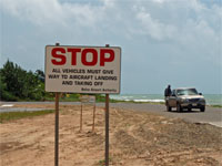 GtB Stop sign at the Placencia airport in Belize