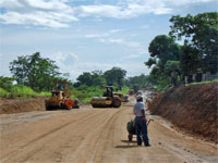 GtB Havy road work on the southern highway in Belize