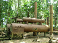 GtB Train boilers for heating the sugar, at the Serpon Sugar Mill in Belize