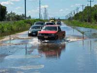 GtB Überschwemmte Haupstrasse in Belize